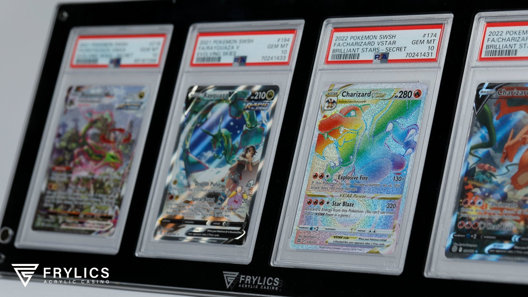 Graded kaart 4-slot acryl case - Frylics - PSA CGC Slab frame 4 slots acryl case met standaard