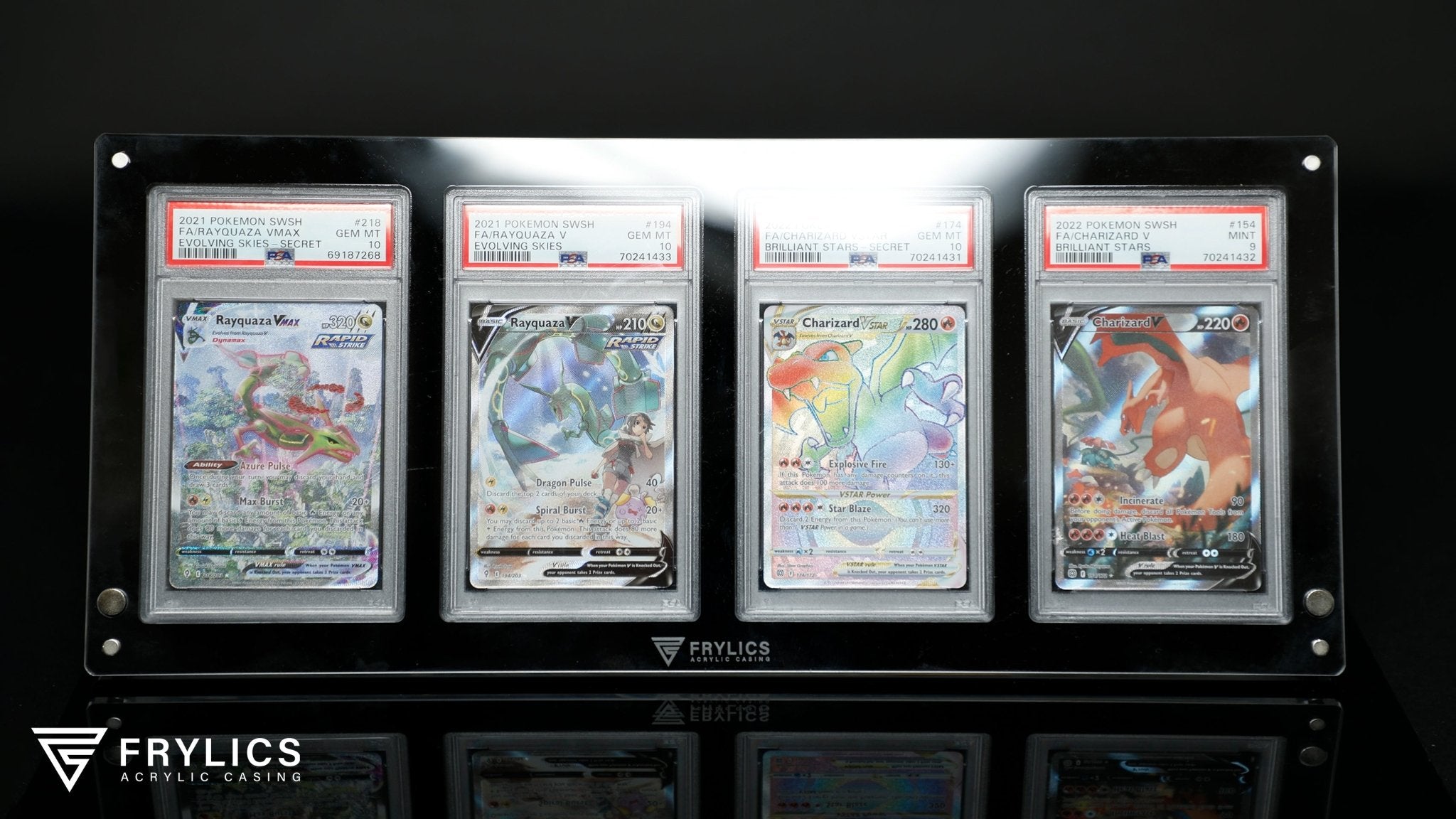 Graded kaart 4-slot acryl case - Frylics - PSA CGC Slab frame 4 slots acryl case met standaard
