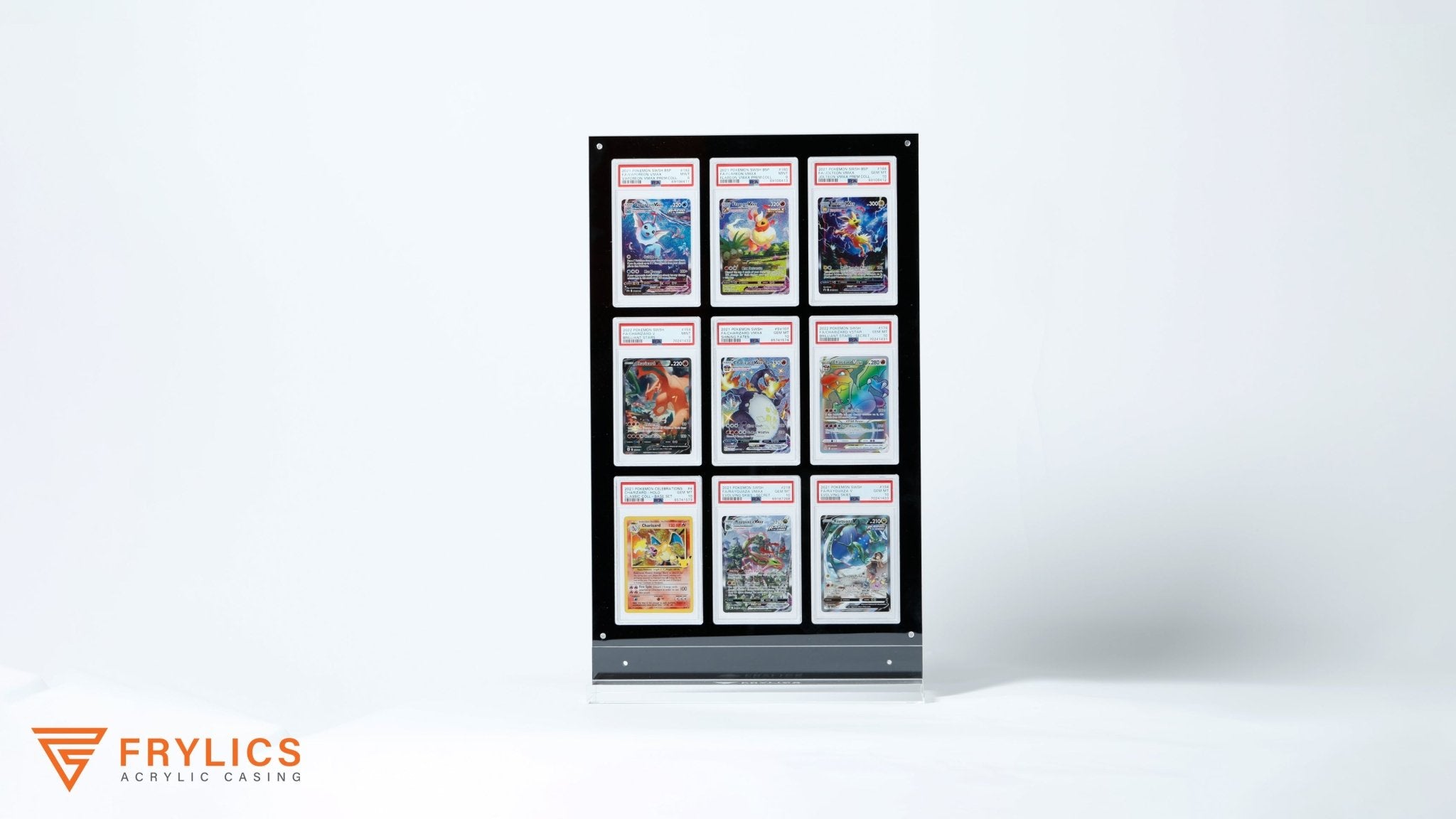Graded kaart 9-slot acryl case - Frylics - PSA CGC Slab frame 9 slots acryl case met standaard